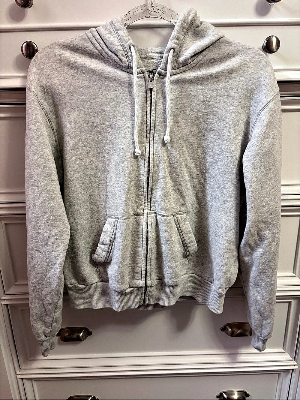 Hollister Zip-Up Hoodie Gray XS